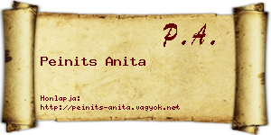 Peinits Anita névjegykártya